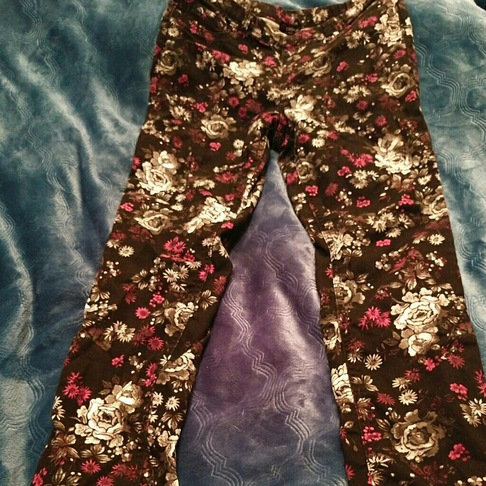 Jordache Black Floral Jeggings